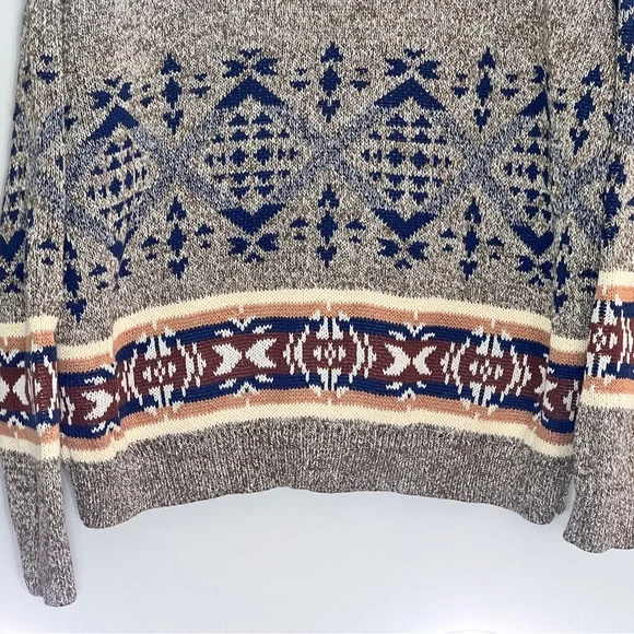 Lucky Brand Patterned Hooded Sweater – Tan, XL - Picture 7 of 11